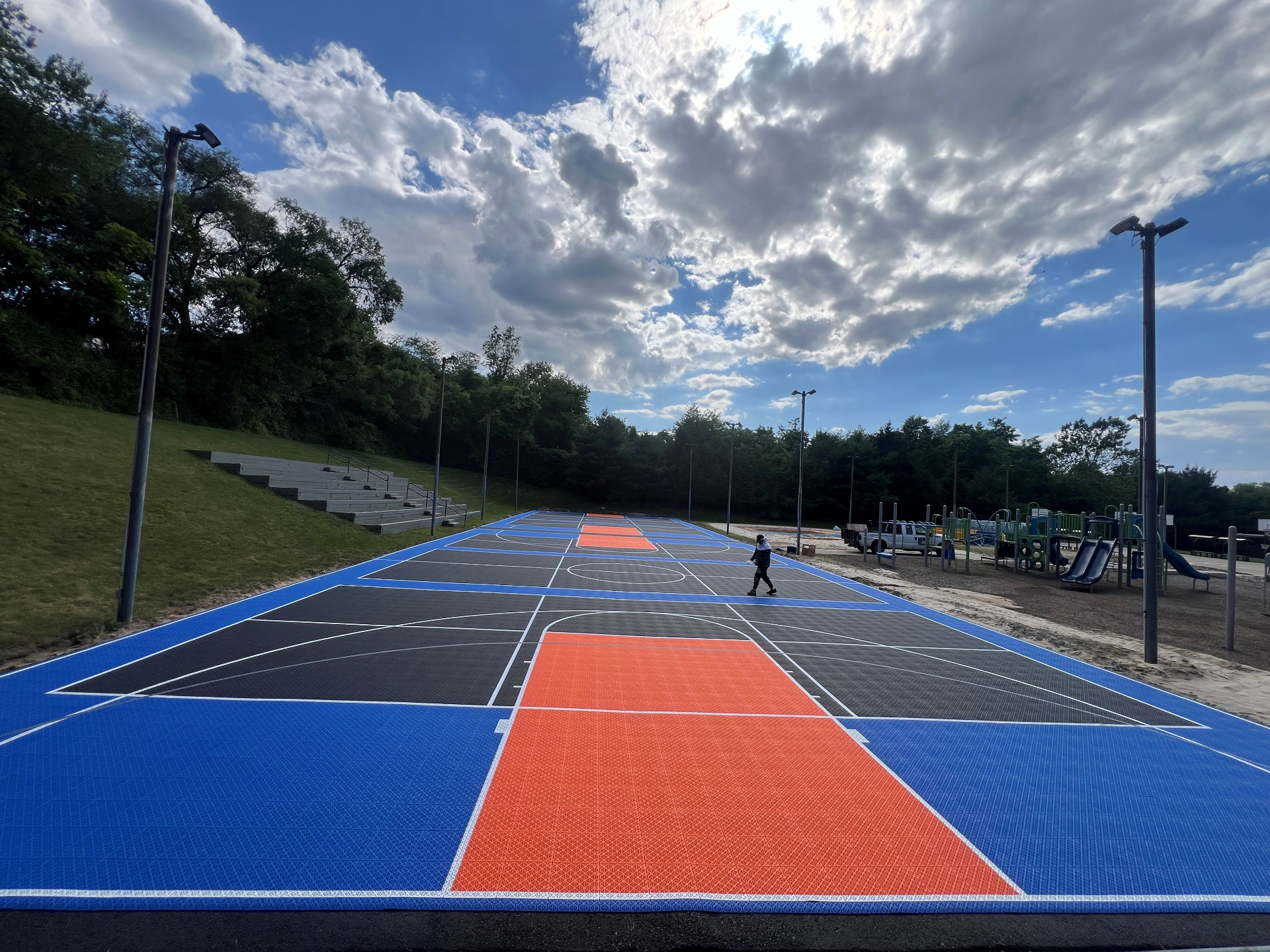 Commercial athletic court facility installation