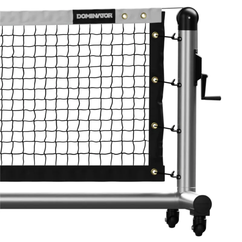 Dominator Pro portable pickleball net on a round aluminum frame