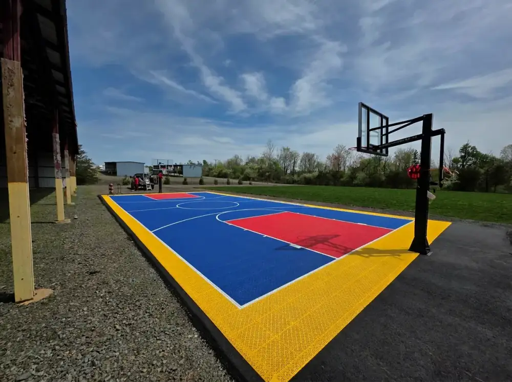 Suburban Multi-Sport Court - Basketball & Tennis court in Connecticut